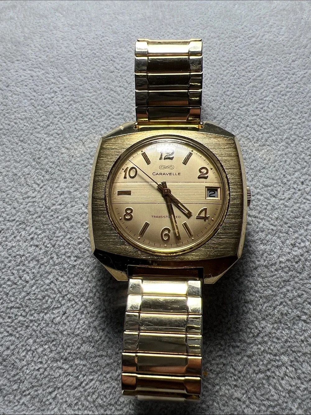 70s Caravelle Transistorized Gold Watch Vintage